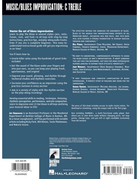 HARRINGTON Jeff-Blues Improvisation Complete (C Diskant) (Audio Online)