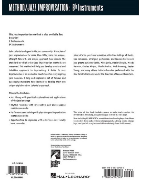 LAPORTA John-Jazz Improvisation (Bb Instruments) (Online Audio)