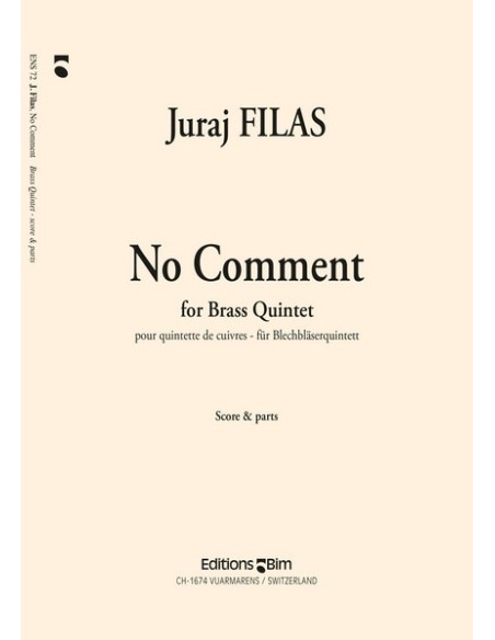 ROWS J.-No Comment for Brass Quintet
