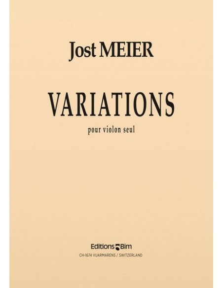 MEIER J.-Variations for Violin