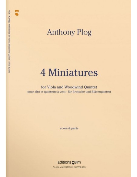 PLOG A.-Miniatures (4) for Viola and String Quartet (Score/Parts)