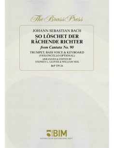 BACH J.S.-So loschet der rachende Richter para Trompeta, Voz Baja y B.C.