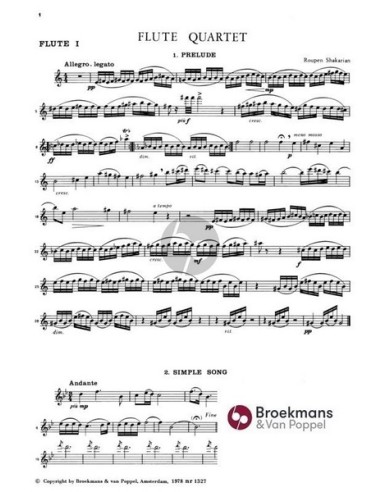 SHAKARIAN S.-Quatuor pour 4 flûtes