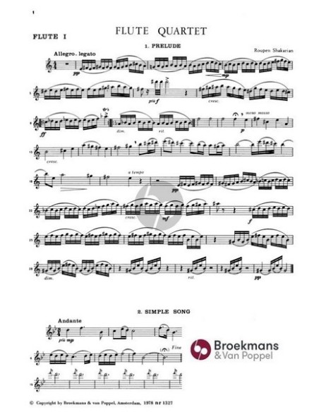 SHAKARIAN S.-Quartet for 4 Flutes