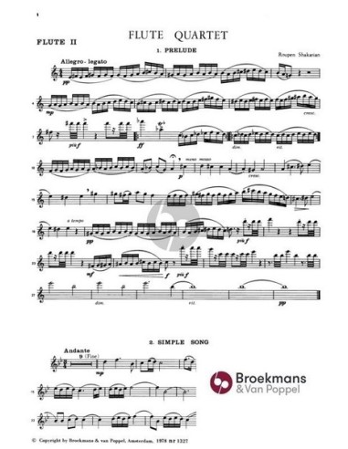 SHAKARIAN S.-Quartet for 4 Flutes