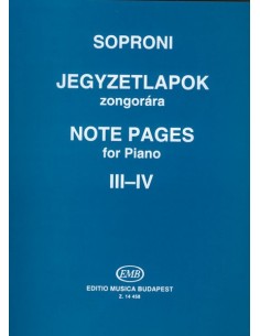 SOPRONI J.-Note Pagine 3 e 4 per pianoforte