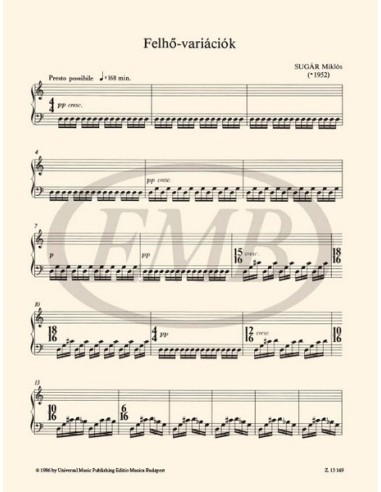 SUGAR M.-Cloud Variations pour piano