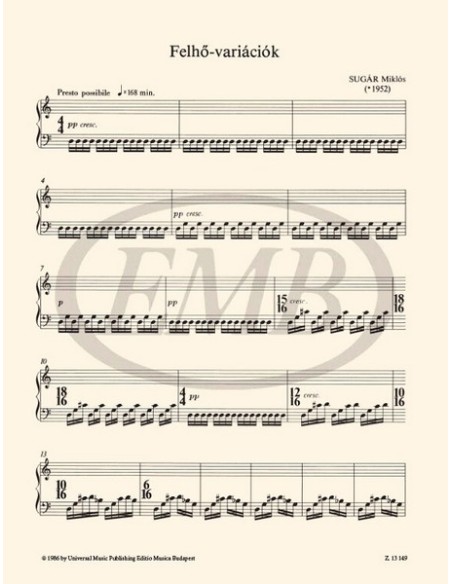 SUGAR M.-Cloud Variations pour piano