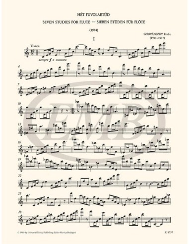 SZERVANSKY E.-Studies (7) for Flute