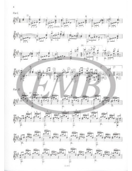 TARREGA F.-Le Carnaval de Venise pour guitare (Benko)