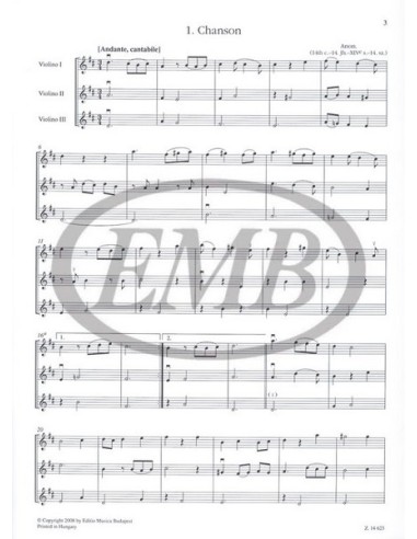 MISCELLANEOUS-Trii per 3 violini (Soos)