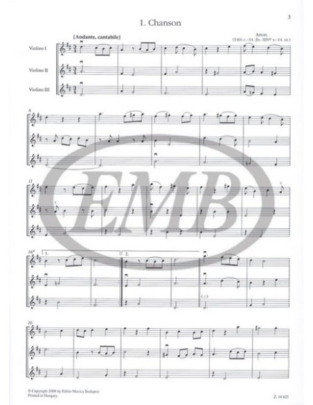 DIVERS-Trios pour 3 violons (Soos)