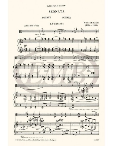 WEINER L.-Sonata per viola e pianoforte