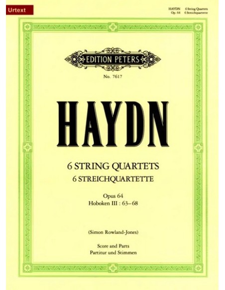 HAYDN J.-Quartets Op.64 for String Quartet (Score and Parts) (Urtext)