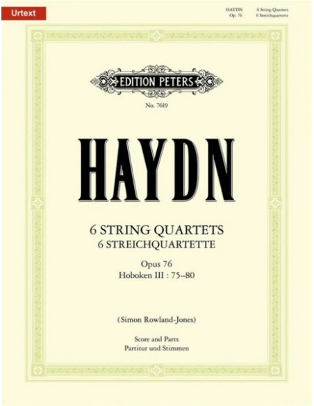 HAYDN J.-Quartets Op.76 for String Quartet (Score and Parts) (Urtext)