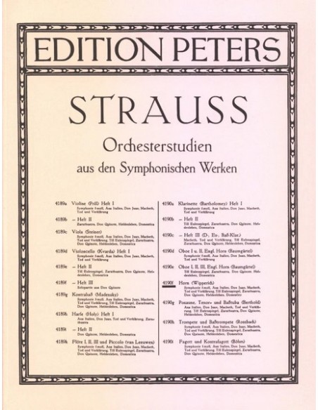 STRAUSS R.-Repertorio orchestrale per corno