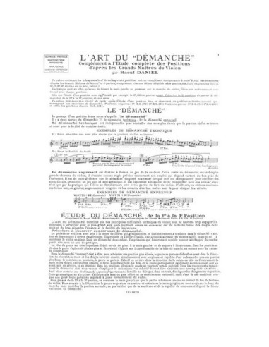 DANIEL R.-LArt du Demanche pour violon