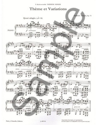 FAURE G.-Thème et variations op.73 pour piano