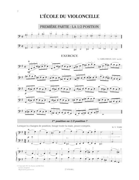 BOURIN O.-Methode 3º pour violoncelle