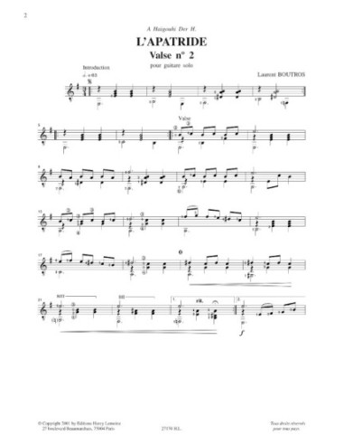 BOUTROS L.-L'Apatride for Guitar