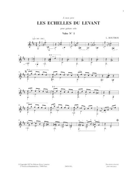 BOUTROS L.-Les Echelles du Levant pour guitare