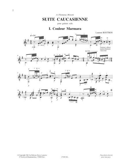 BOUTROS L.-Suite Caucasienne per Chitarra