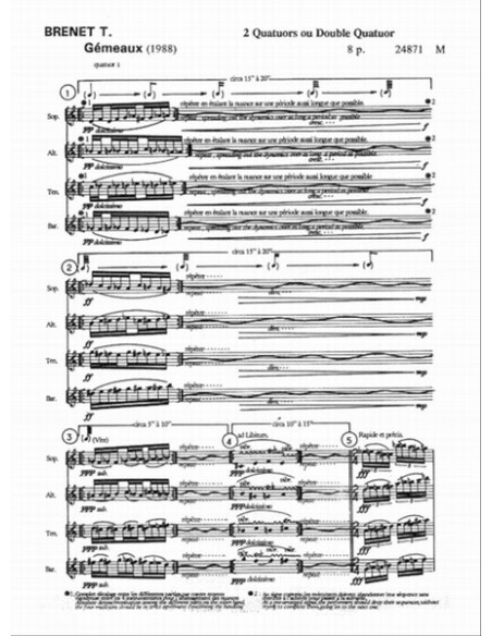BRENET T.-Gemeaux für 8 Saxophone