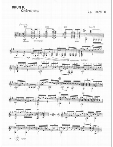 BRUN P.-Choro for Guitar