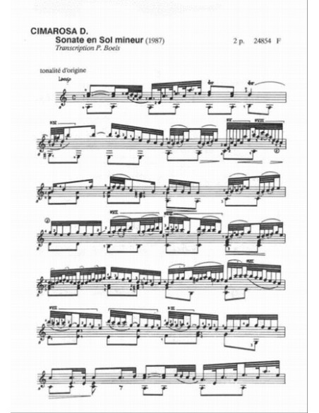 CIMAROSA D.-Sonata for Guitar (Boels)