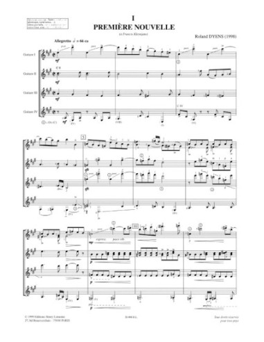 DYENS R.-Hamsa für 4 Gitarren oder Gitarrenset