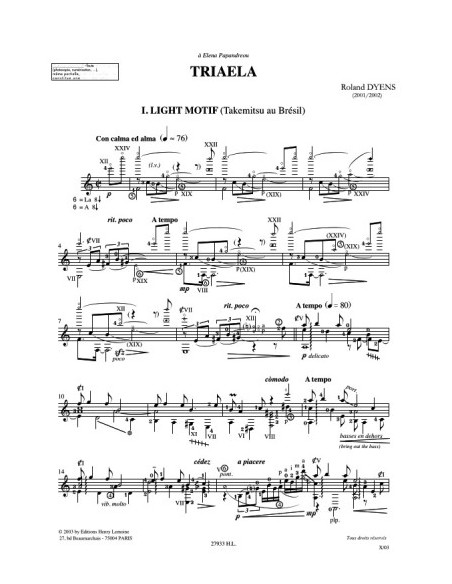 DYENS R.-Triaela für Gitarre