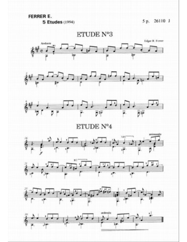 FERRER E.R.-Studies (5) for Guitar