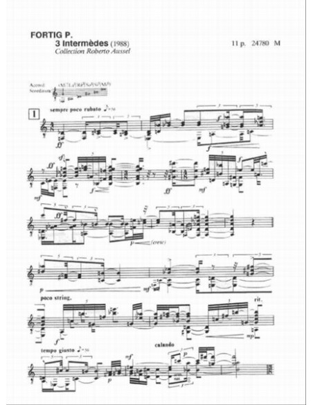 FORTIG P.-Intermedes (3) per chitarra