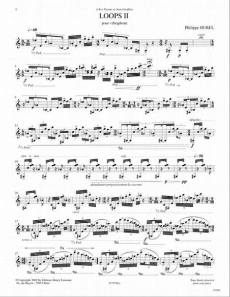 HUREL P.-Loops II pour vibraphone
