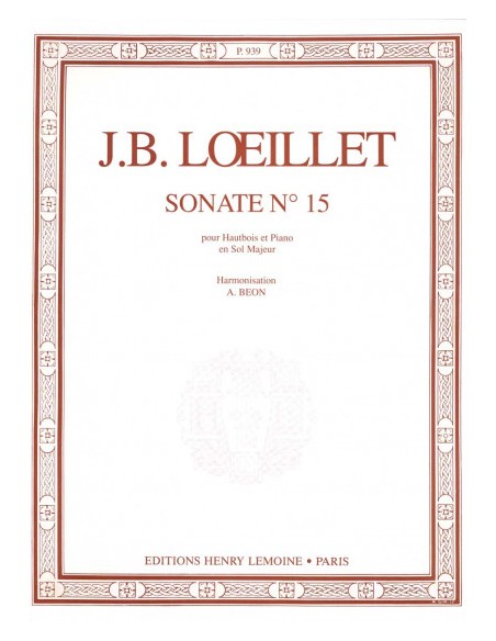 LOEILLET J.B.-Sonata in G Major for Oboe and Piano