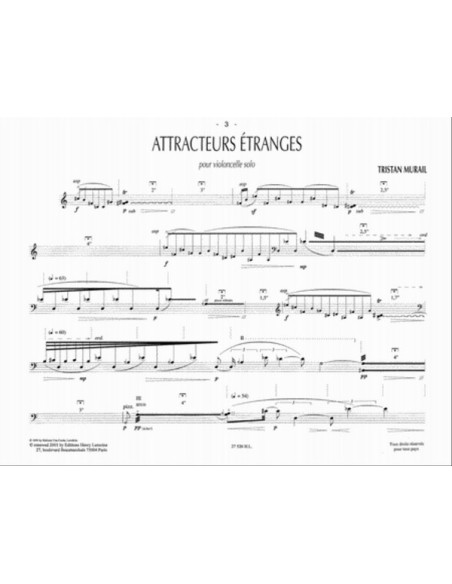 MURAIL T.-Attracteurs Etrangers pour violoncelle