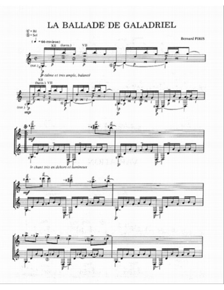 PIRIS B.-Galadriel Ballade pour guitare