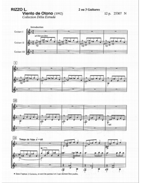 RIZZO L.-Autumn Wind für 2 oder 3 Gitarren