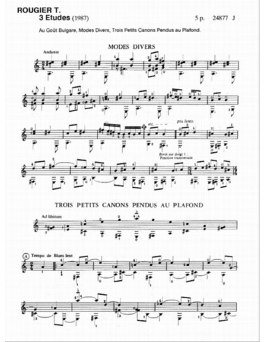 ROUGIER T.-Studios (3) pour guitare