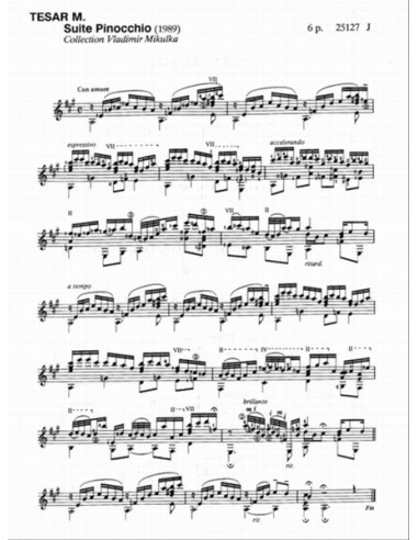 TESAR M.-Suite Pinocchio per Chitarra