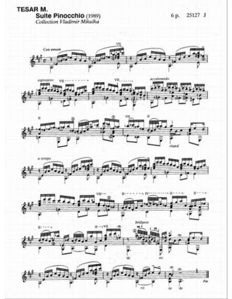 TESAR M.-Suite Pinocchio pour guitare