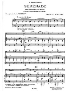 POULENC F.-Sérénade pour violoncelle et piano (Gendron) 2