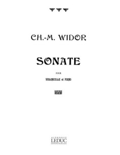WIDOR C.M.-Sonate Op.80 per violoncello e pianoforte