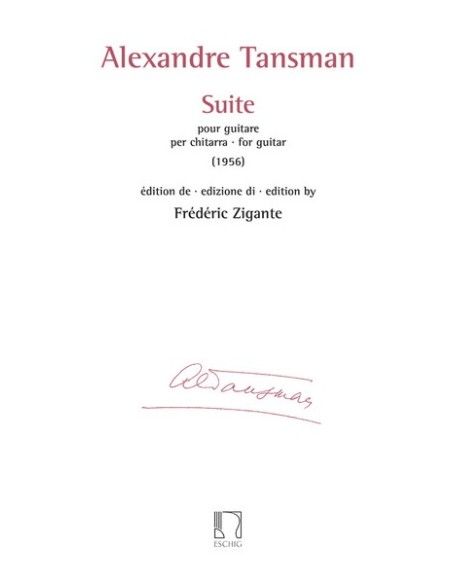 TANSMAN A.-Suite per chitarra (Zigante)