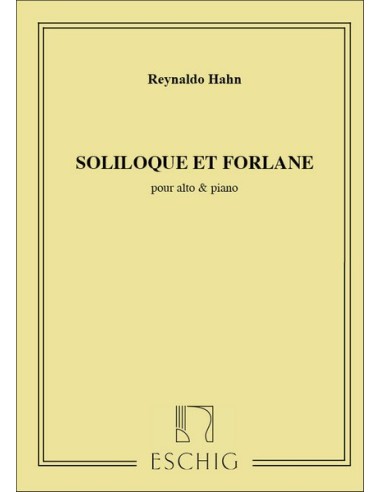 HAHN R.-Soliloque per viola e pianoforte