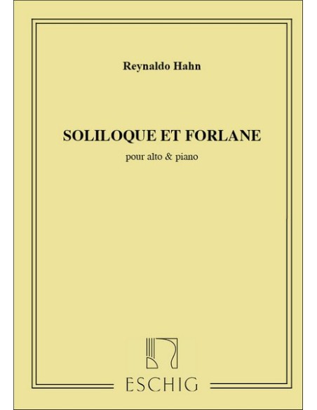 HAHN R.-Soliloque per viola e pianoforte