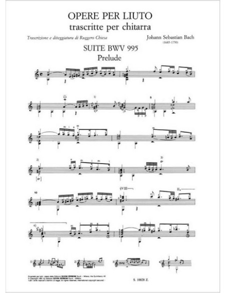 BACH J.S.-Liuto Opere per chitarra (Chiesa)