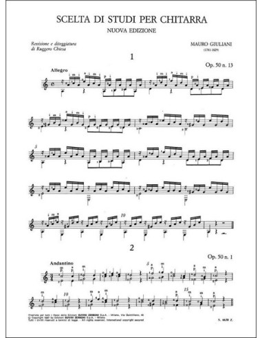 GIULIANI M.-Studies (Selection) for Guitar (Chiesa)