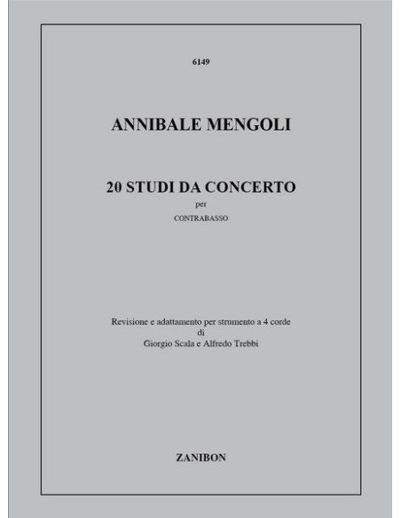 MENGOLI A.-Konzertstudien (20) für Kontrabass