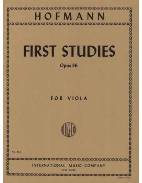 HOFMANN R.-Studies Op.86 (Primi Studi) per Viola